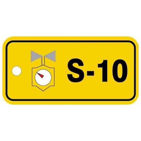 Accuform Energy Source ID Tag, S-10 Steam, 1.5in x 3in, Adhesive Dura-Poly, 5PK TDJ310XVM